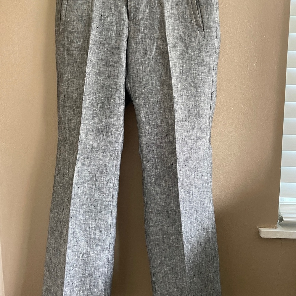 Banana Republic black linen relaxed fit pants 4P